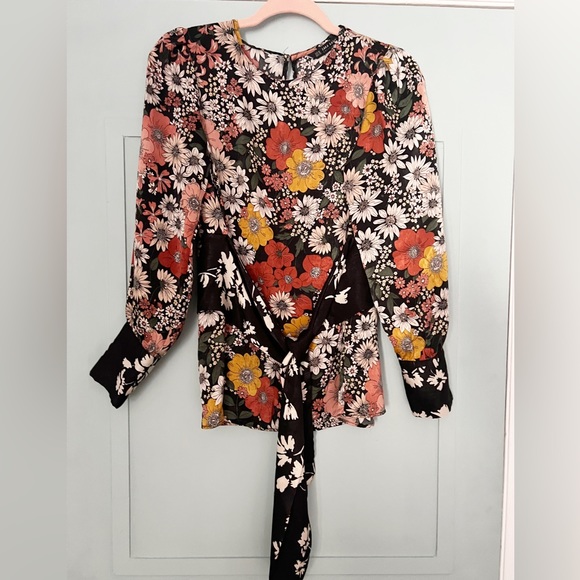 Zara Tops - ZARA Floral Long Sleeve Blouse